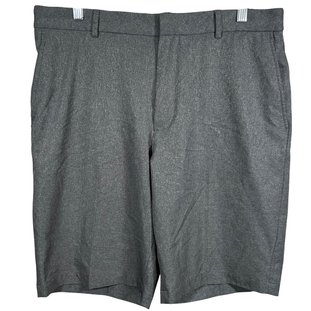 Walter Hagen Mens Golf Shorts Charcoal Gray Heathered Flat Front Size 36